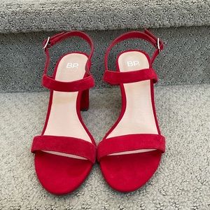 BP Vibrant Red Suede Sandals